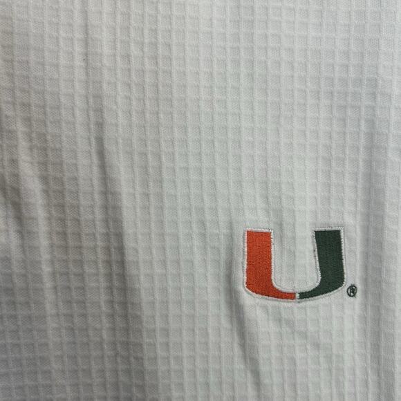 Vtg Miami Hurricanes Nike Team Polo Shirt Men’s XL White Embroidered DriFit Y2K - Picture 3 of 7